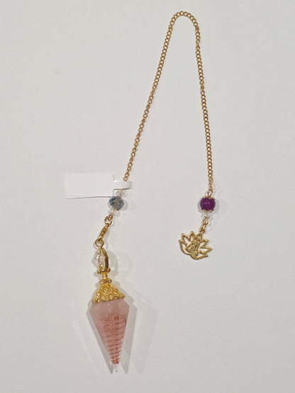 Pendule Doré en Quartz Rose