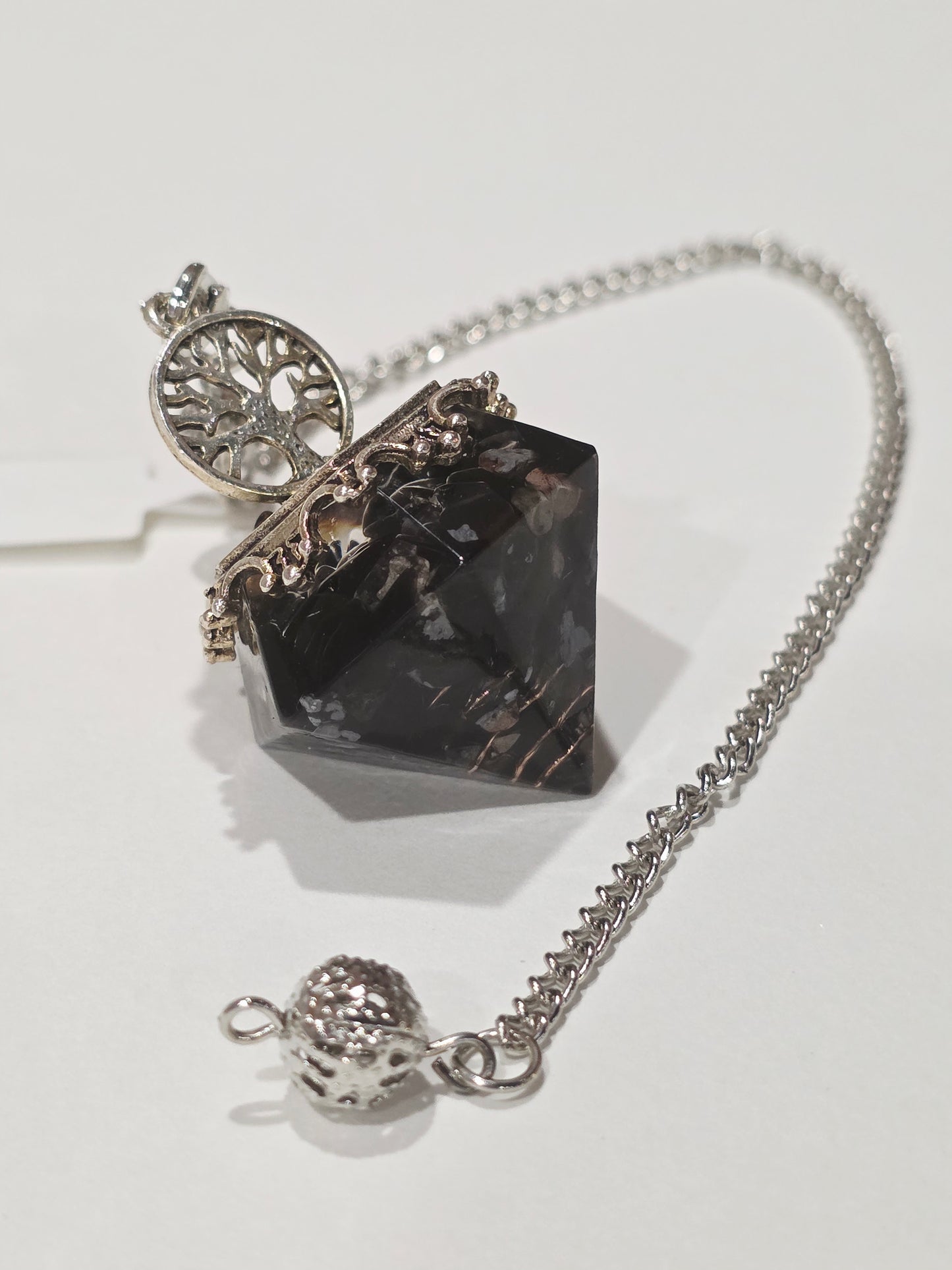 Pendule en Obsidienne & Arbre de Vie