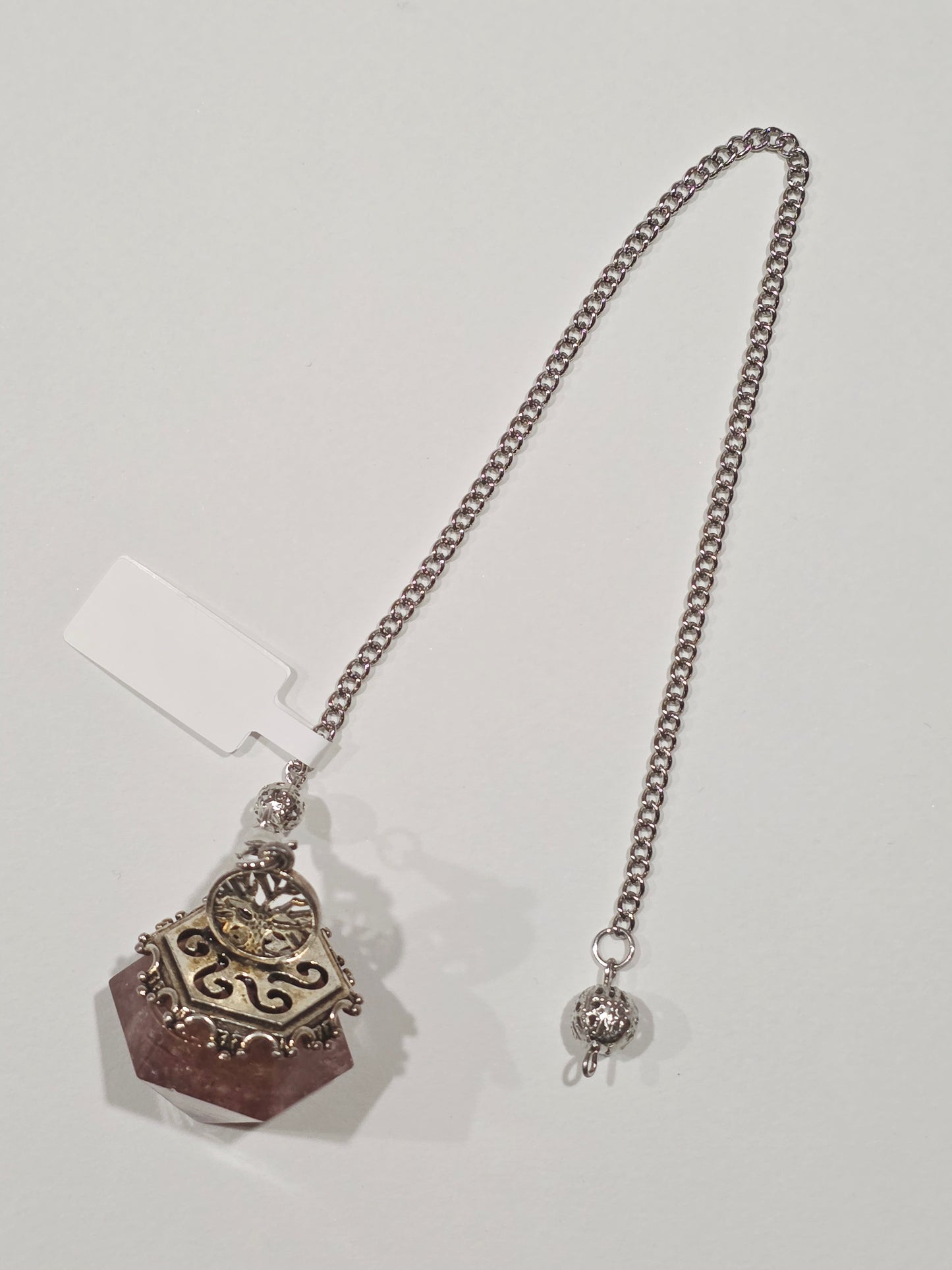 Pendule en Quartz Rose & Arbre de Vie